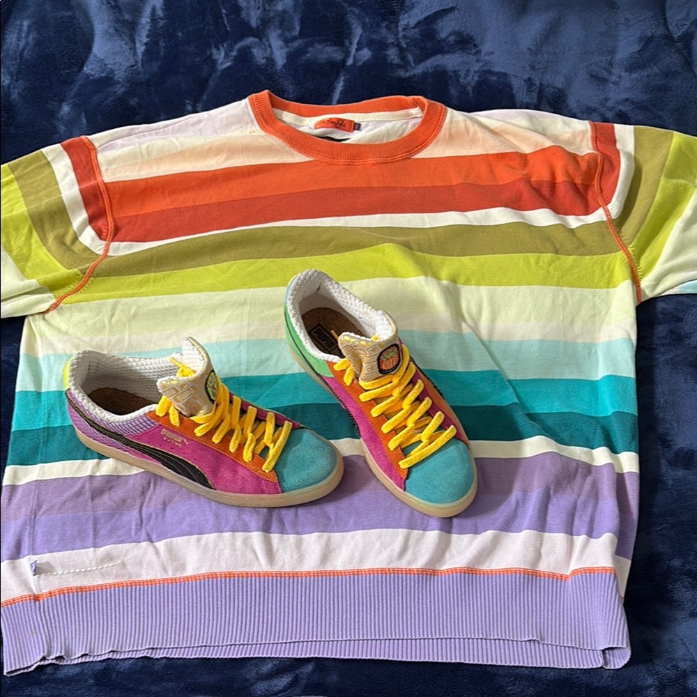 Marc Ecko Orange and Yellow Sweatshirt